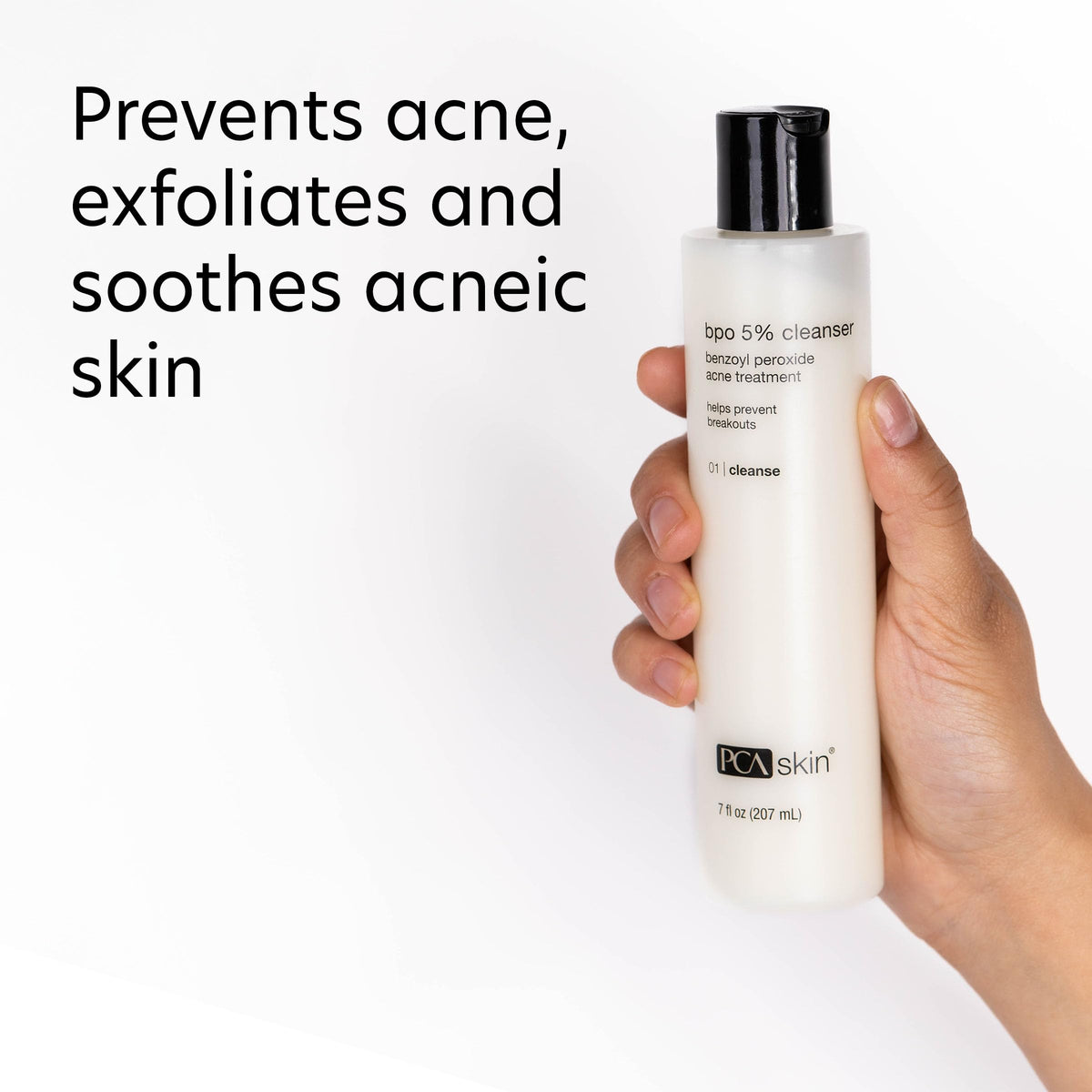 PCA SKIN foaming texture in hand illustrating gentle exfoliation