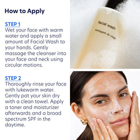 PCA SKIN applied to damp face illustrating gentle massage application