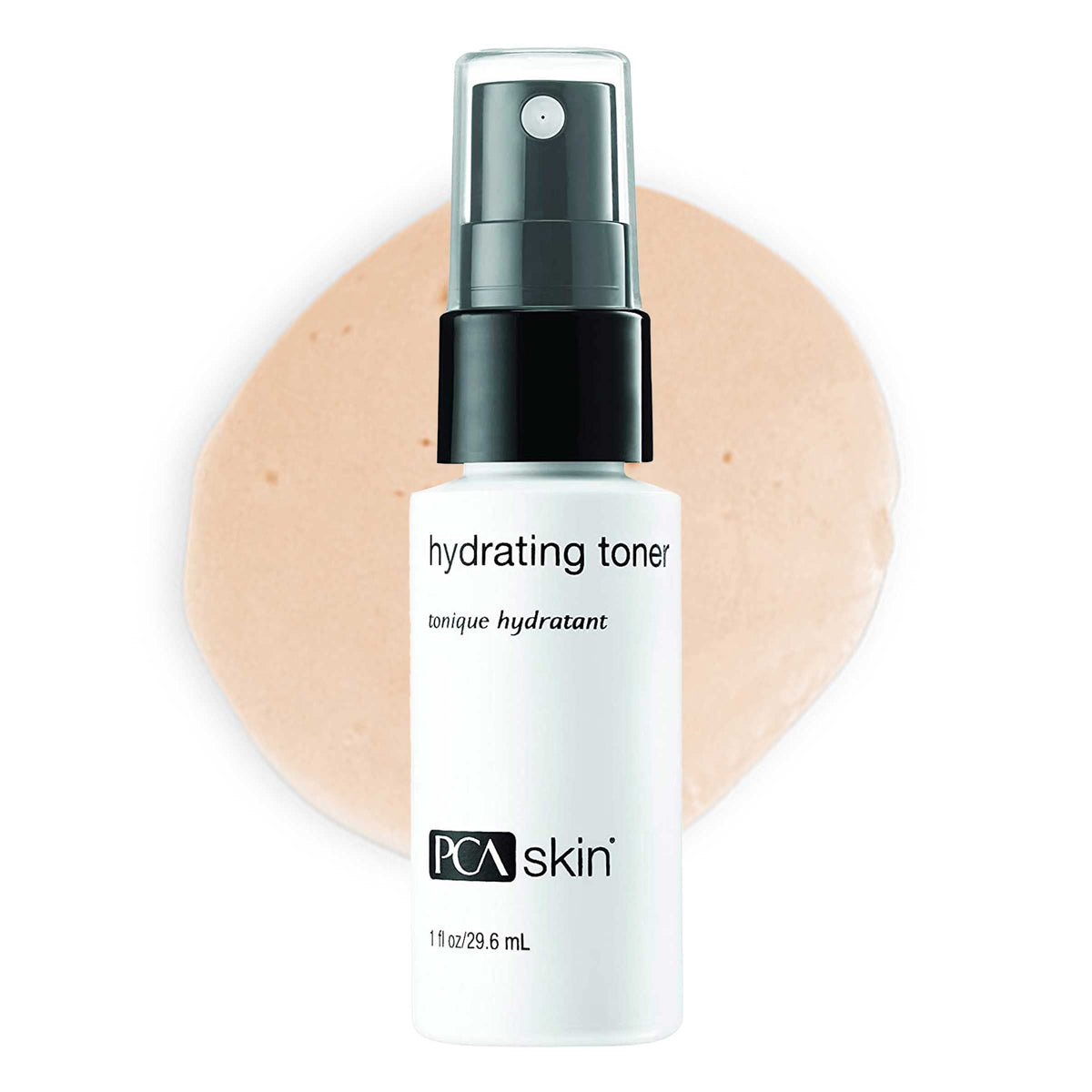 PCA SKIN hydrating face toner front bottle shows clean label and 1 fl oz size benefit hydration