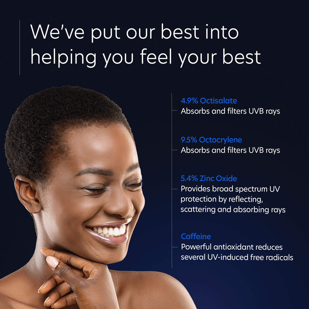 PCA SKIN applied on hand illustrating quick-absorbing sunscreen benefit