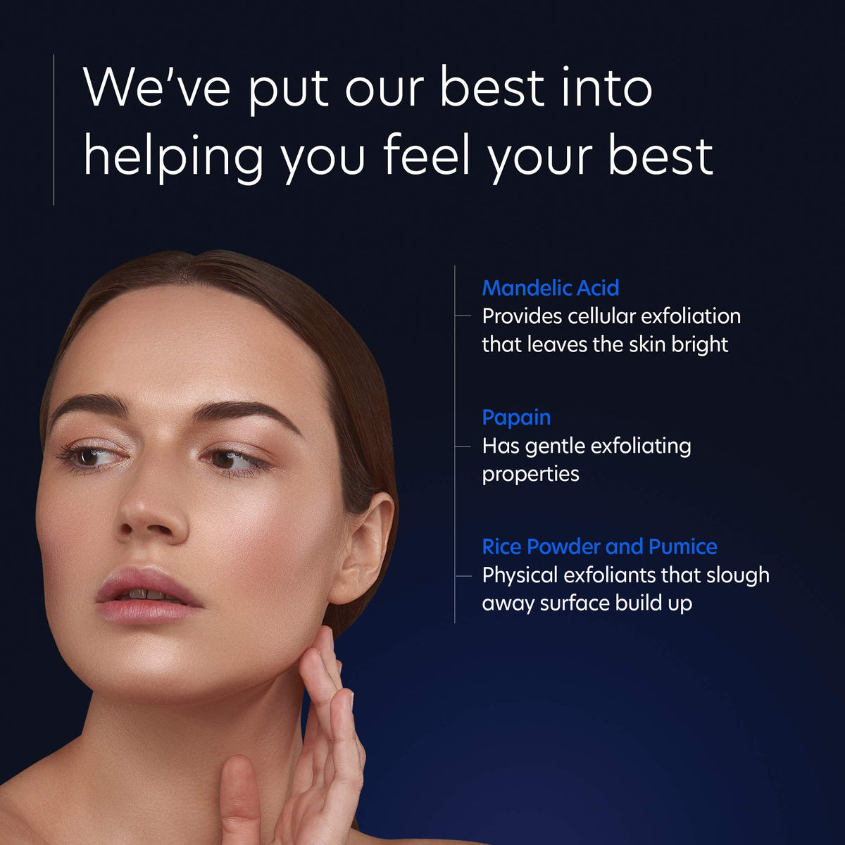 PCA SKIN ingredients highlight mandelic acid and clays, supports pore control