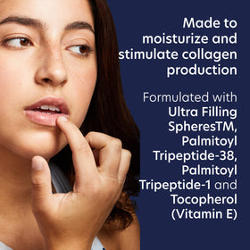 PCA SKIN tube applying serum to lips, demonstrates instant hydration benefit