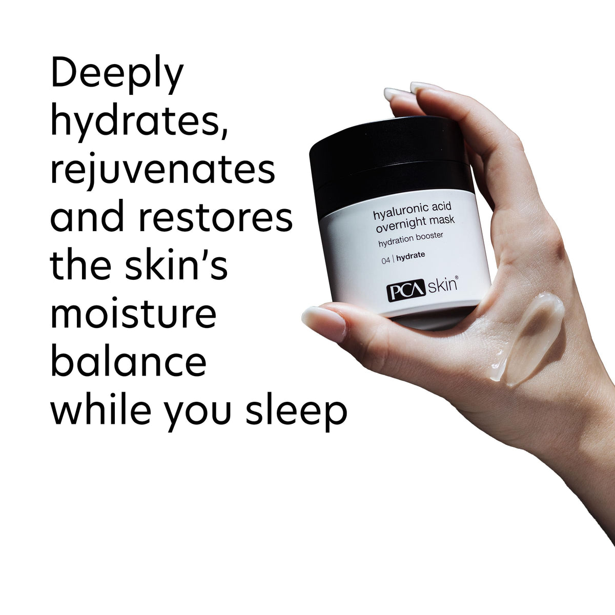 PCA SKIN open jar showing creamy texture and hydrating consistency