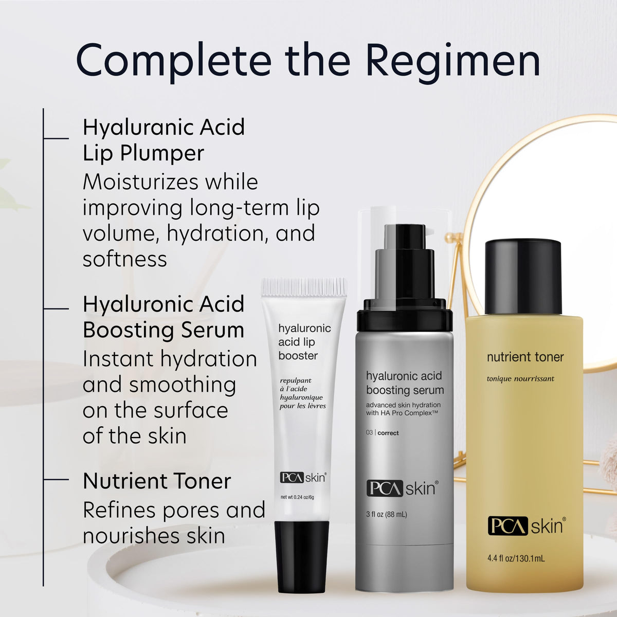 PCA SKIN back packaging detail showing usage instructions and benefits