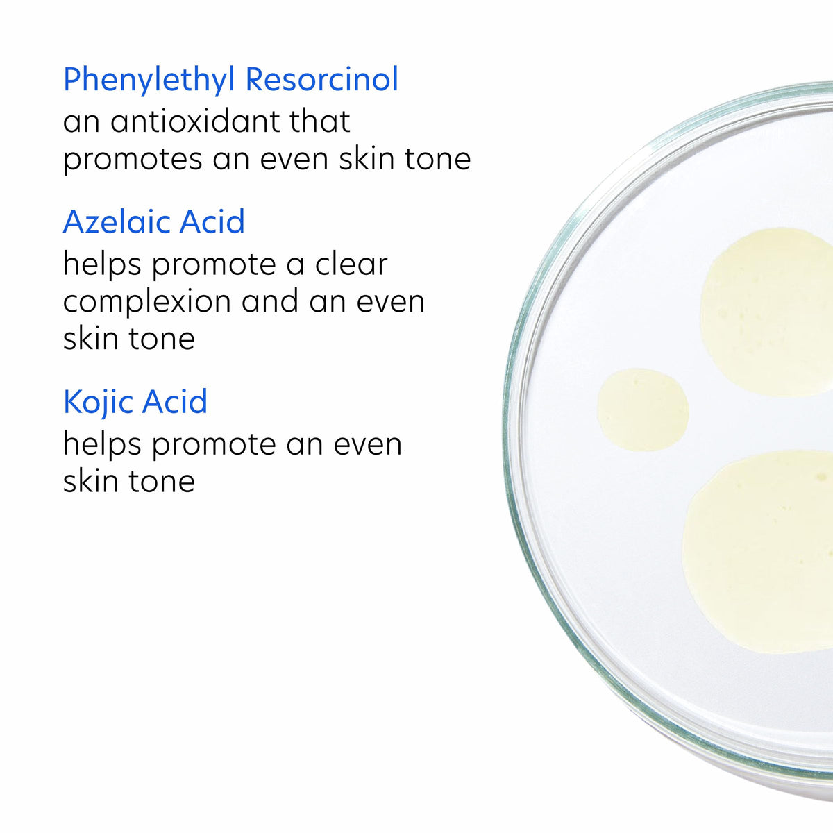 PCA SKIN product label and ingredient list highlighting active brightening acids