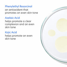 PCA SKIN product label and ingredient list highlighting active brightening acids