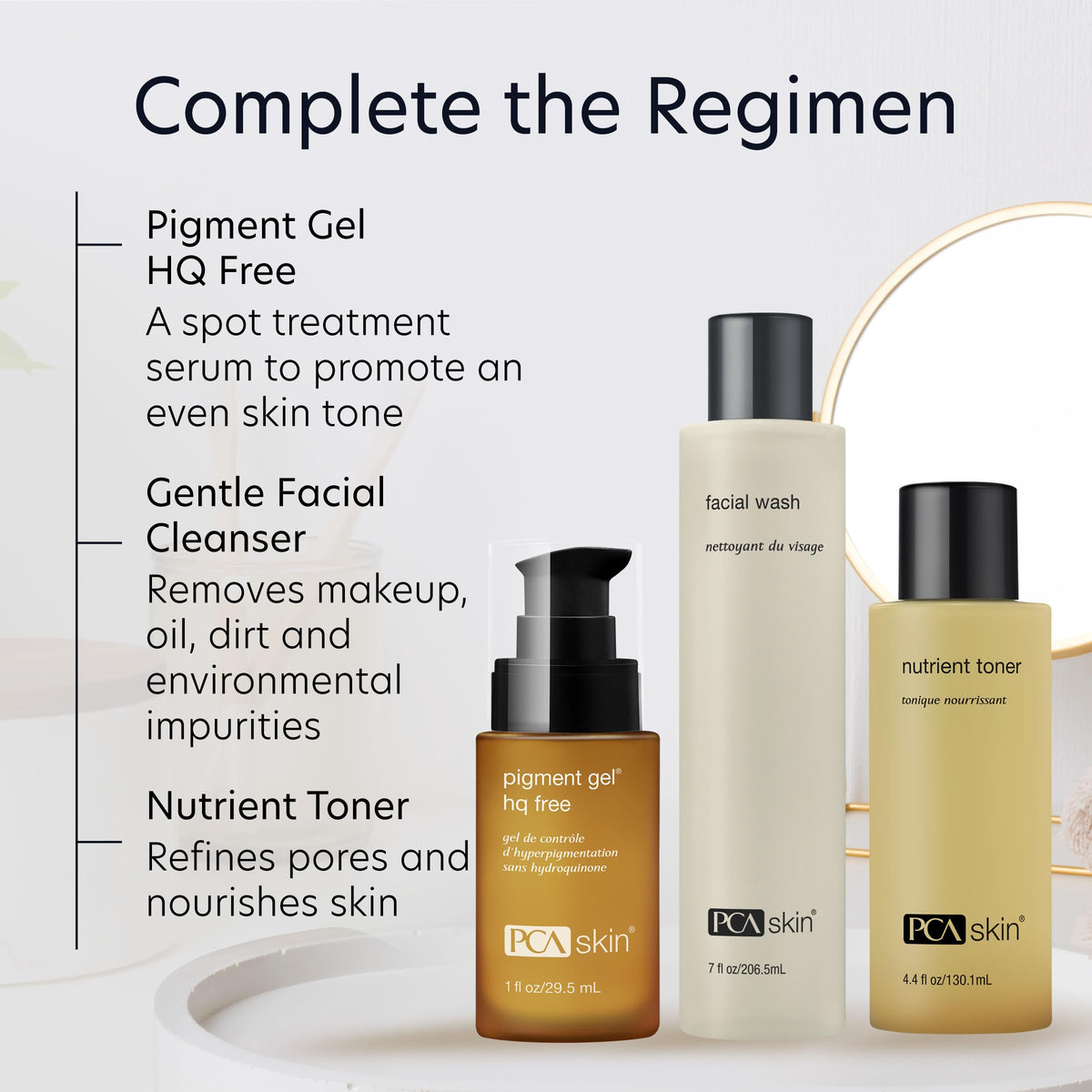 PCA SKIN product staged in bathroom setting to show daily routine use benefit