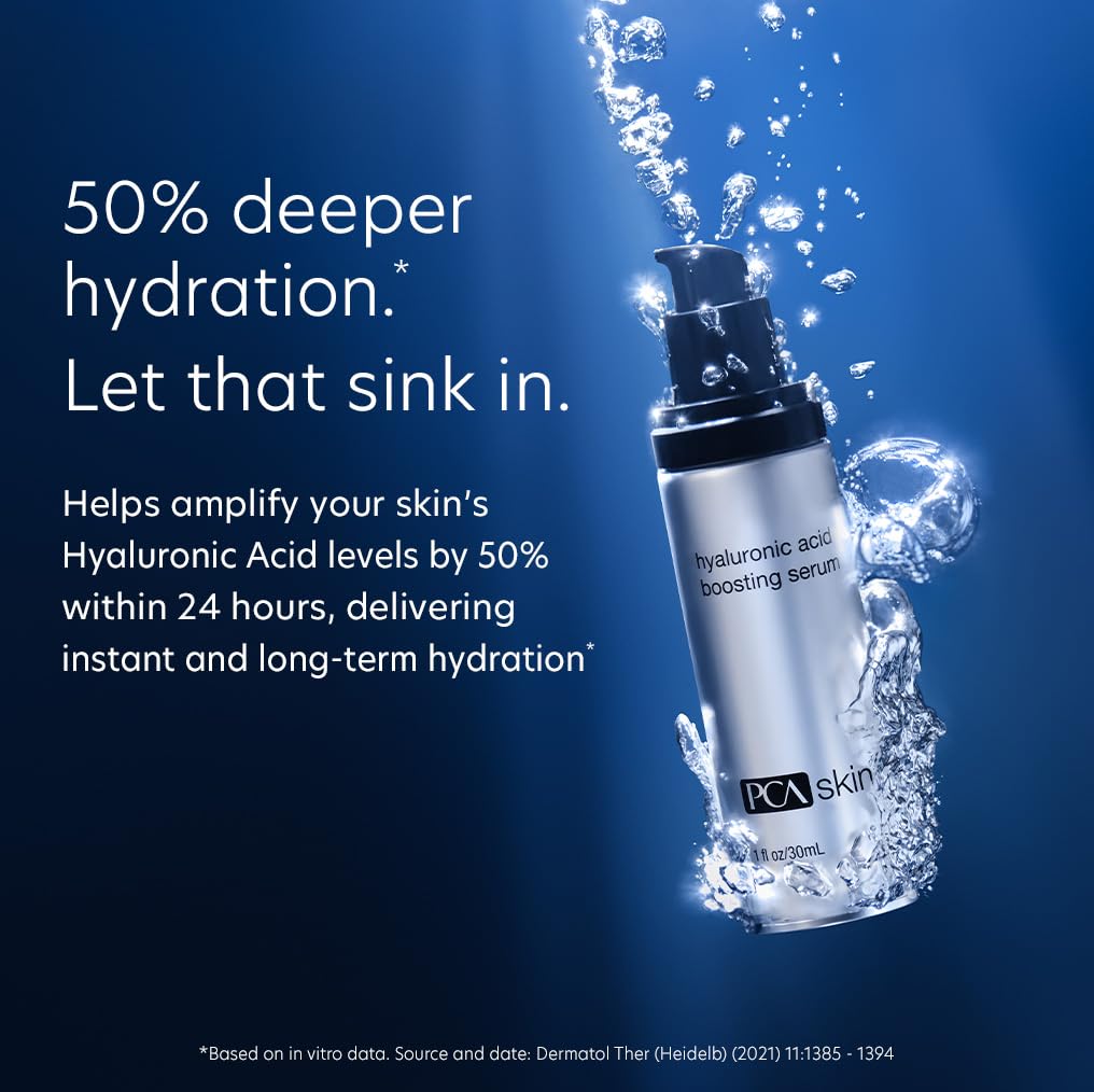 PCA SKIN pump dispensing serum close-up demonstrating precise, mess-free application