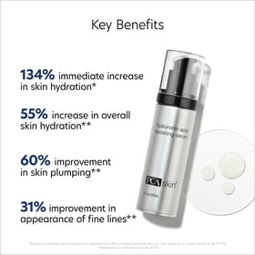 PCA SKIN serum texture on hand showing lightweight absorption and hydrating feel