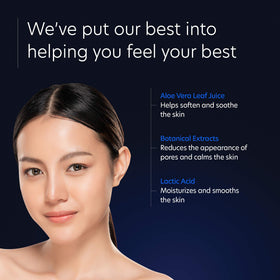 PCA SKIN applied with cotton pad demonstrating gentle, balanced application