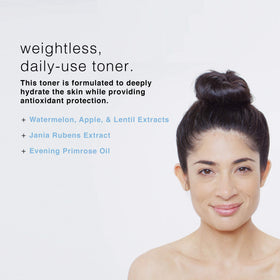 PCA SKIN toner in hand application demonstrates gentle use and preps skin for treatments benefit