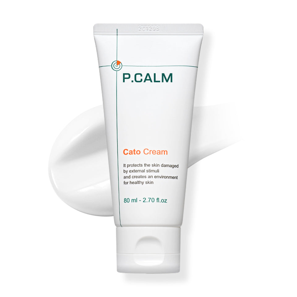 P.CALM jar front view showing clean minimalist packaging and calming benefit