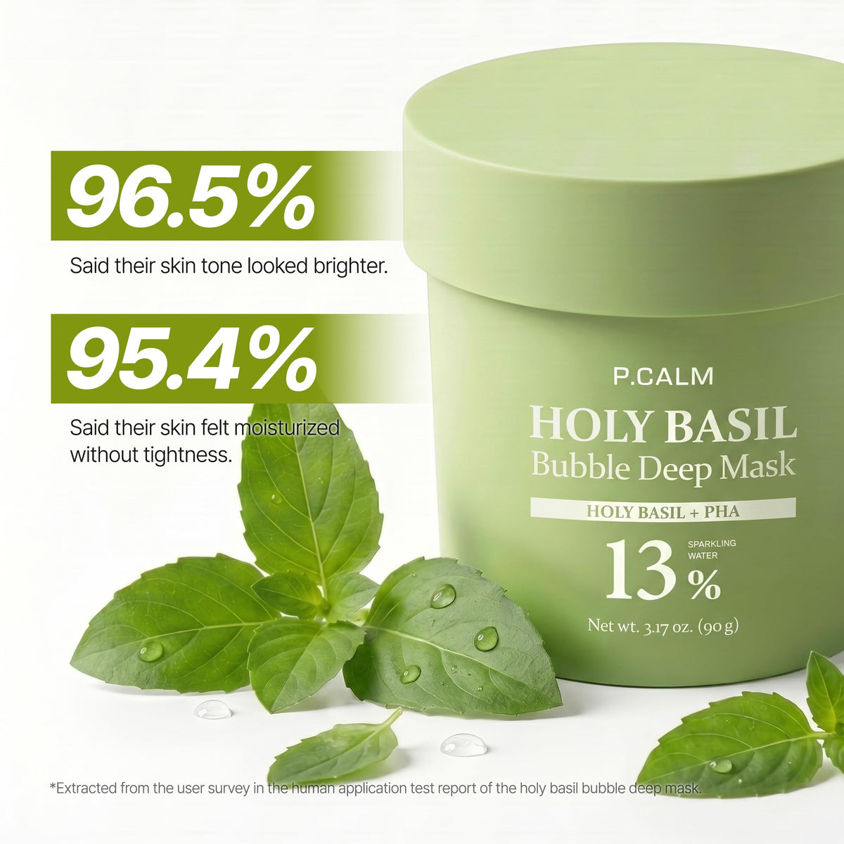 P.CALM applied to cheek demonstrating gentle coverage for blackhead care