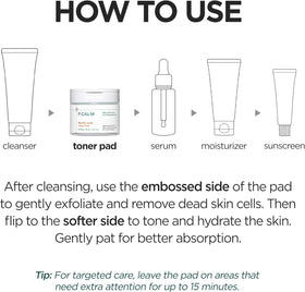 P.CALM pads on bathroom counter as part of a calming skincare routine