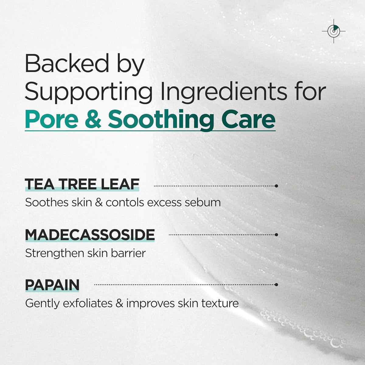 P.CALM pad being swiped on cheek to soothe and remove sebum