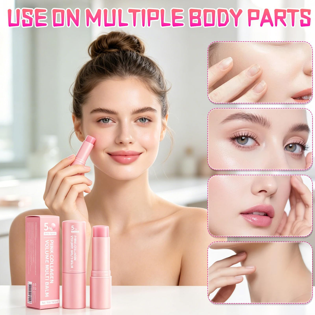 Generic PDRN Pink Collagen balm texture close-up showing smooth emollient finish