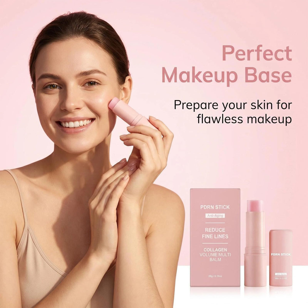 PDRN STICK close-up texture on skin showing smooth glide and hydration