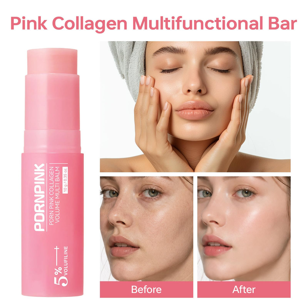 PDRNPINK texture close-up of melting balm illustrating smooth glide