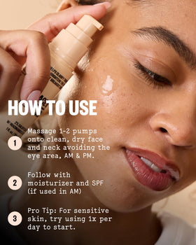 PEACE OUT serum smoothed on hand demonstrating quick absorption and non-greasy finish