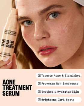 PEACE OUT gel texture close-up illustrating lightweight, fast-absorbing formula