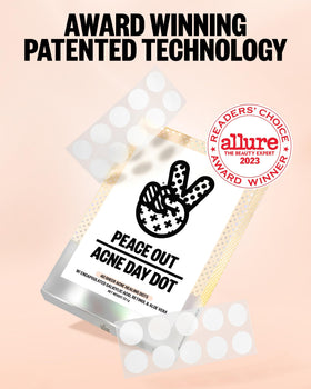 PEACE OUT acne patches in a purse for on-the-go convenience