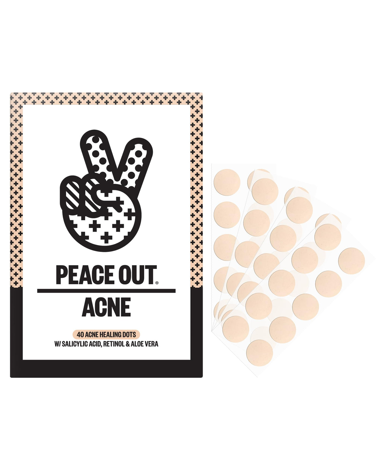 PEACE OUT front packaging showing 40-count box and benefits