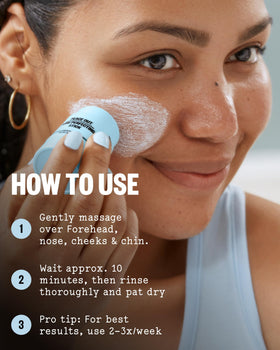PEACE OUT kaolin clay ingredient display highlighting oil-absorbing pore benefit