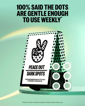 PEACE OUT patch on bedside table in nighttime routine, convenient overnight use