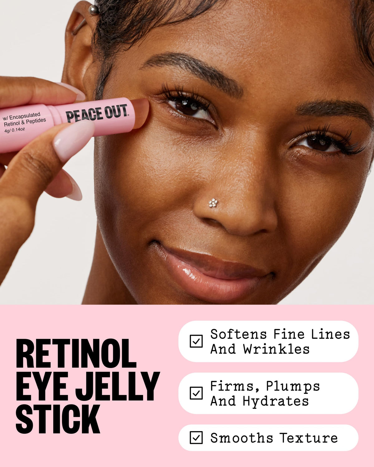 PEACE OUT close-up jelly texture highlighting smooth glide and lightweight hydration benefit
