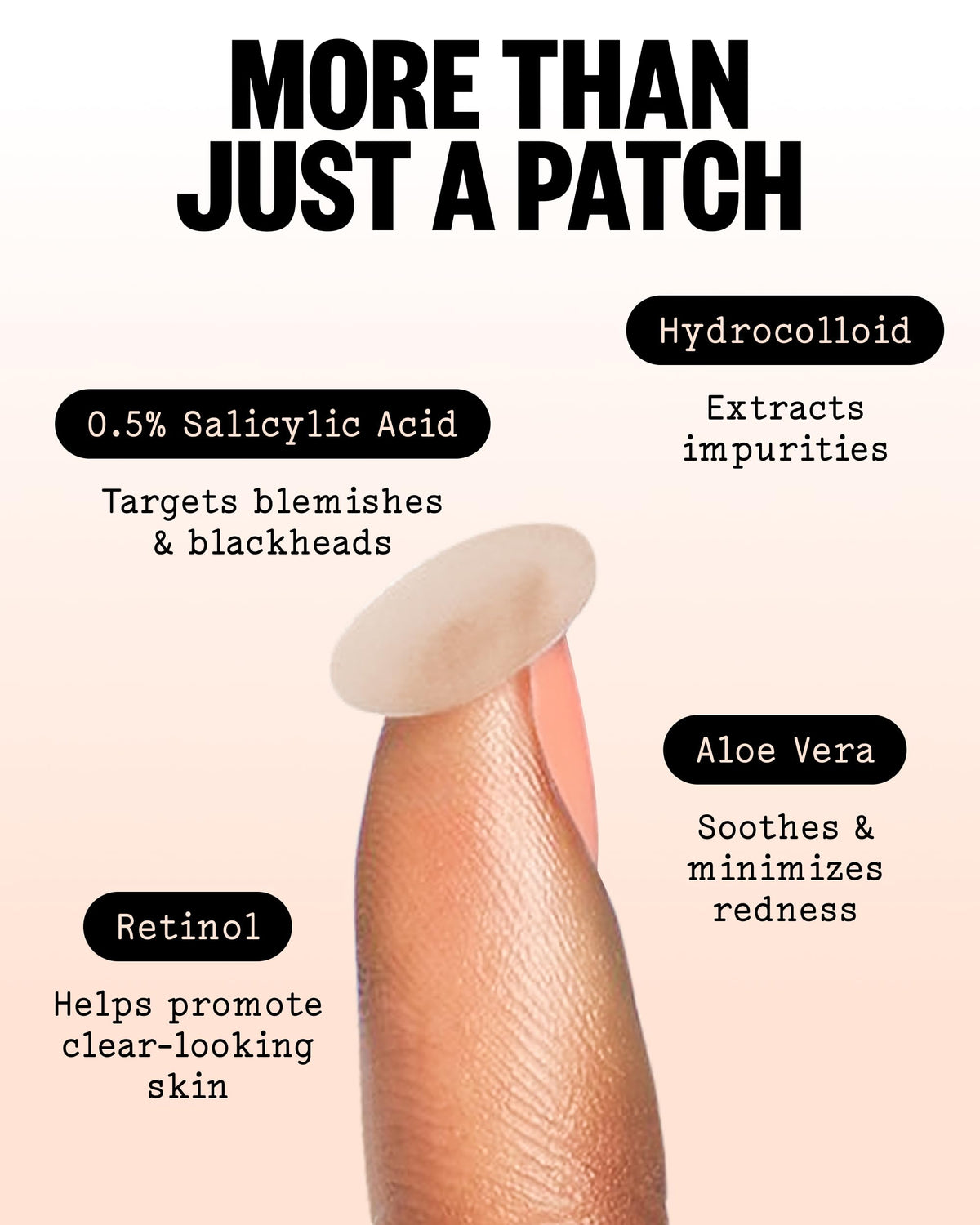 PEACE OUT ingredient focus on salicylic acid for pore-clearing benefit