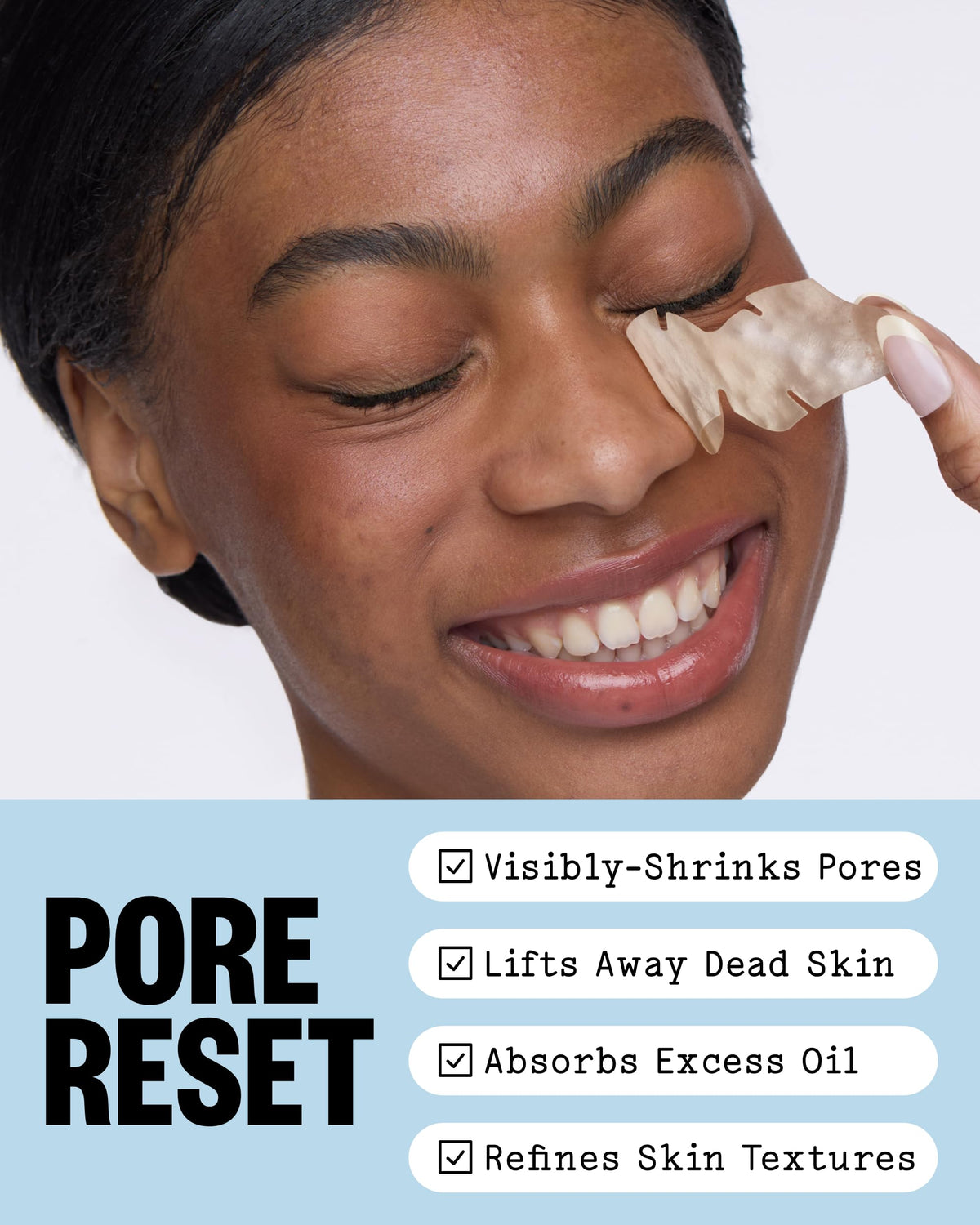 PEACE OUT close-up of strip texture highlighting hydrocolloid adhesive benefits