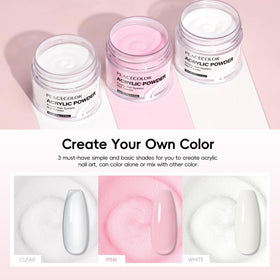PEACECOLOR acrylic powders close-up showing pigment range for versatile color options