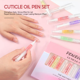 PEACECOLOR applying oil to cuticle for targeted hydration benefit