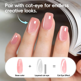 PEACECOLOR cat-eye top coat in use creating magnetic stripe effect and sparkle