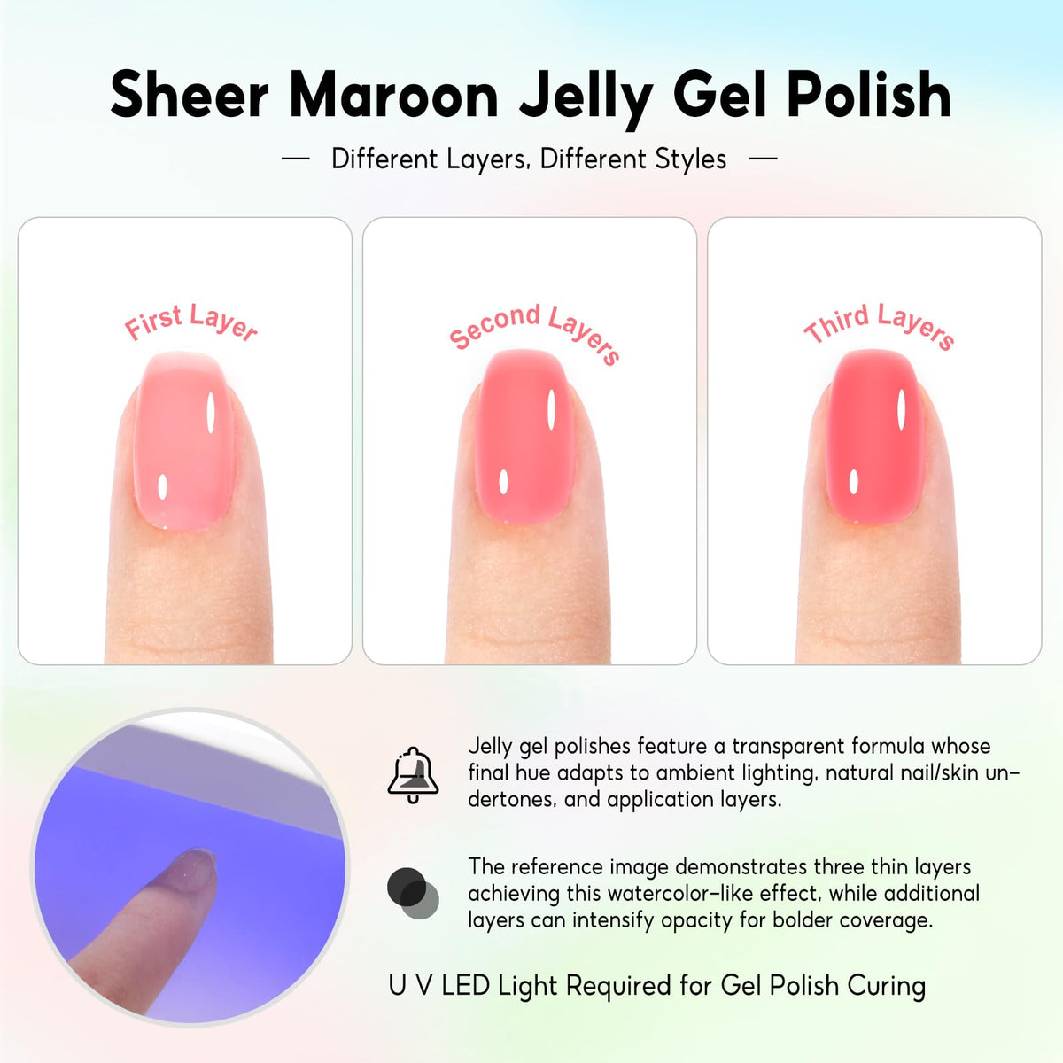 PEACECOLOR range of 22 pastel jelly colors displayed for easy shade selection
