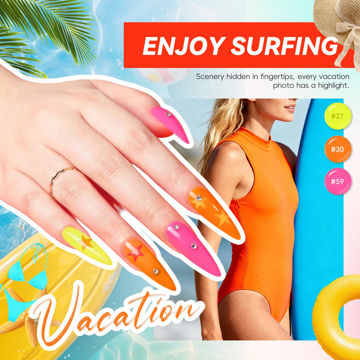 PEACECOLOR swatches displaying 55 gel colors for seasonal styling