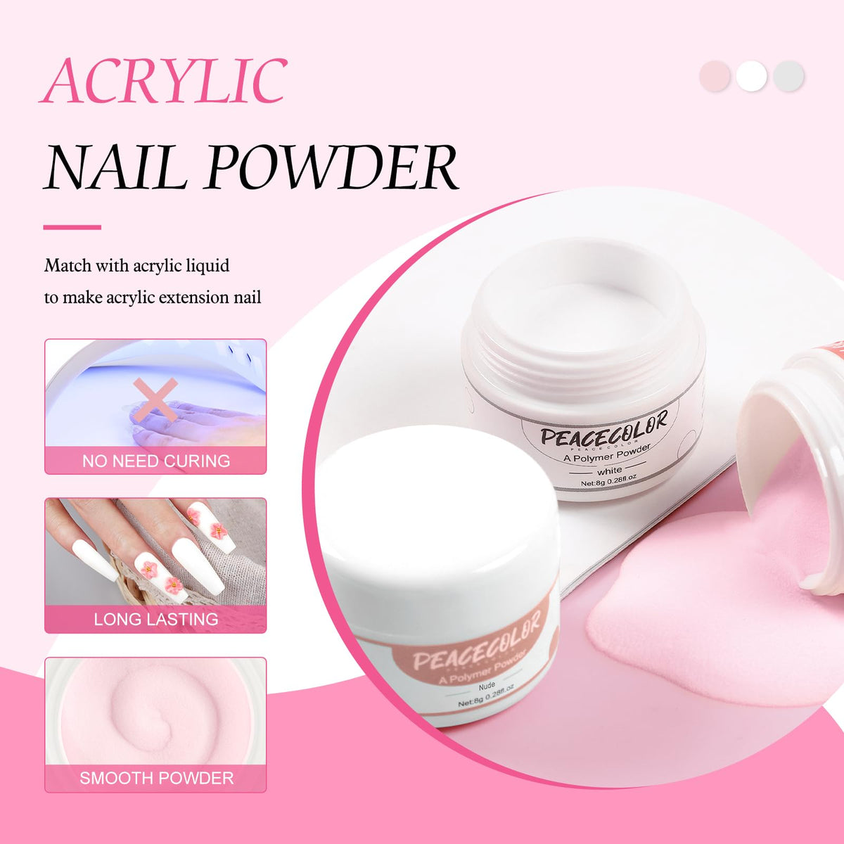PEACECOLOR foldable UV mini lamp curing nails quickly and portable