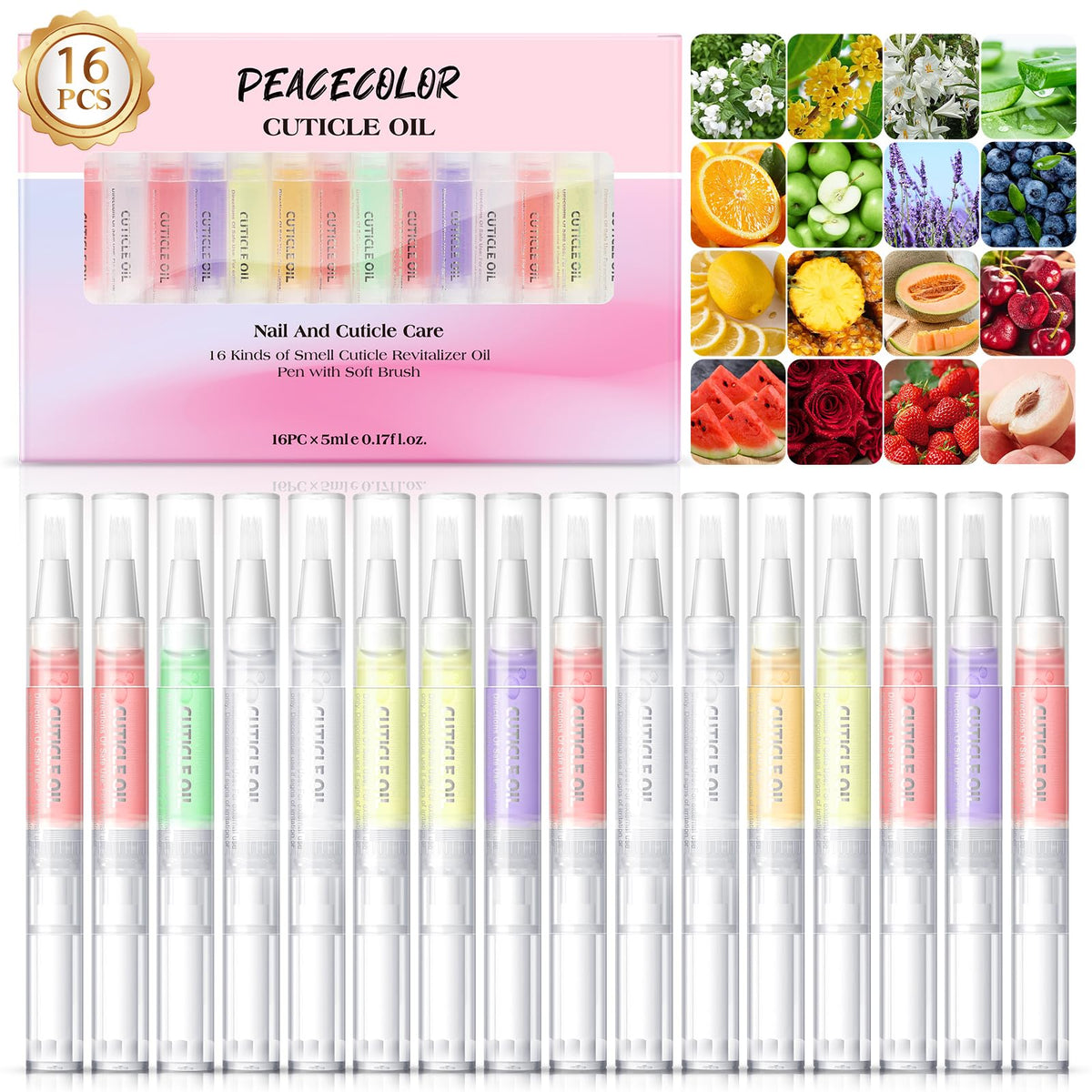 PEACECOLOR front packaging showing 16 pens and variety benefits