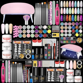 PEACECOLOR front packaging showing complete acrylic nail kit benefits