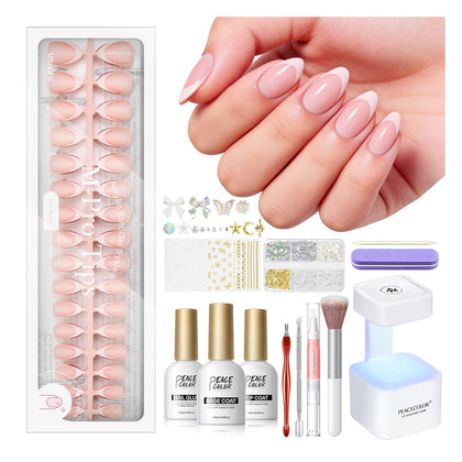 PEACECOLOR front packaging showing full French tip kit for easy home salon