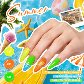 PEACECOLOR swatches of glossy, matte, gold and silver glitter top coats for finish variety