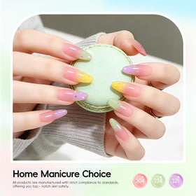 PEACECOLOR manicure in progress at home demonstrating simple DIY steps