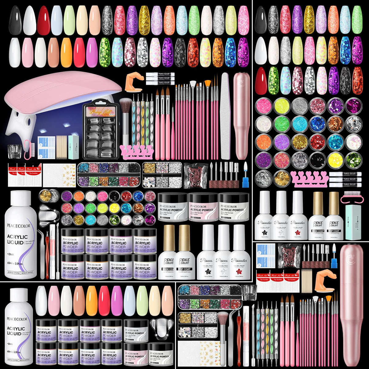 PEACECOLOR kit box neatly organized showing all included tools and colors, starter convenience