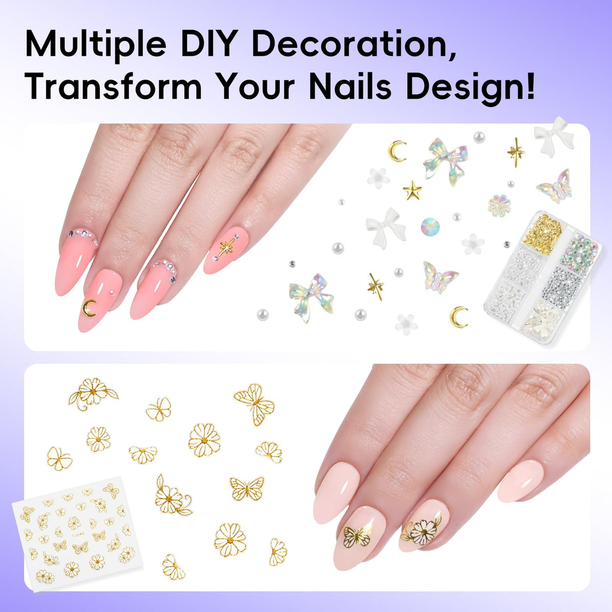 PEACECOLOR manicure tools laid out for precise application and shaping