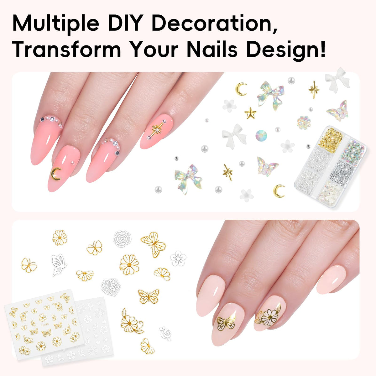 PEACECOLOR rhinestones and stickers for easy salon-style decoration