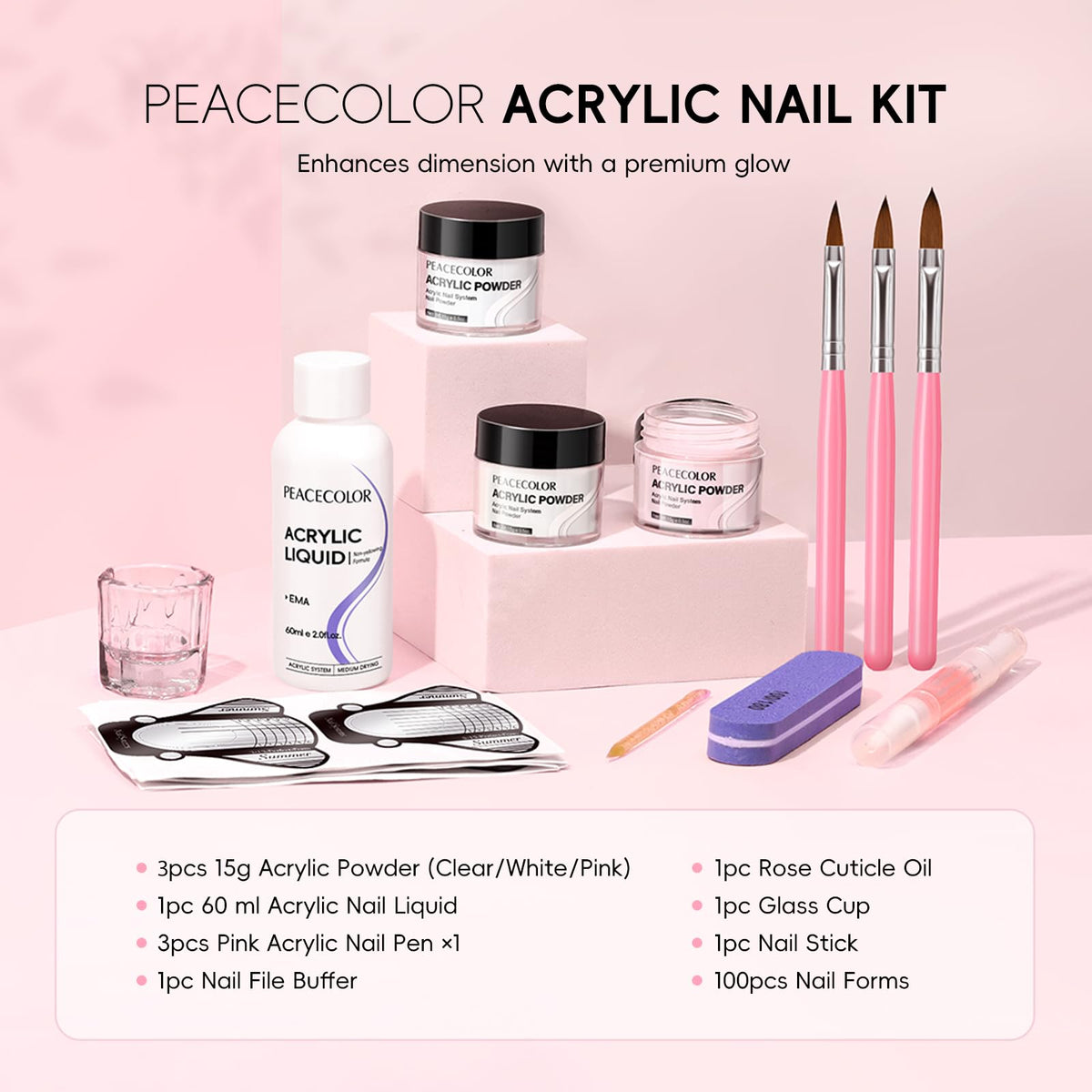 PEACECOLOR kit with hand for size comparison showing how components scale
