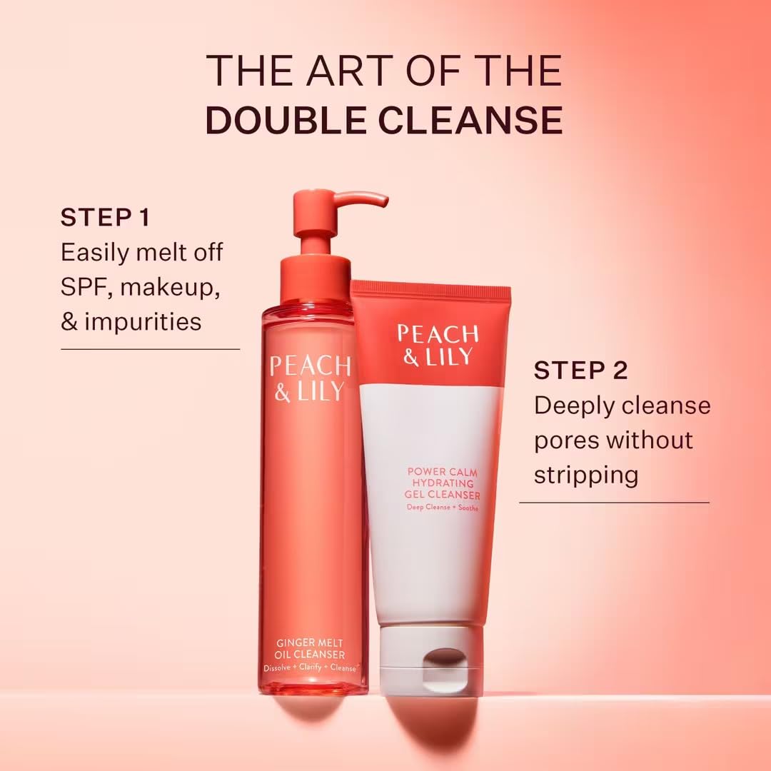 Peach & Lily bottle styled in bathroom for routine-friendly appeal