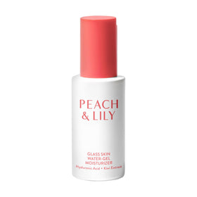 Peach & Lily front jar showing sleek packaging and benefit of lightweight hydration
