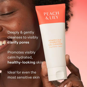 Peach & Lily gel texture close-up highlighting hydrating cushion