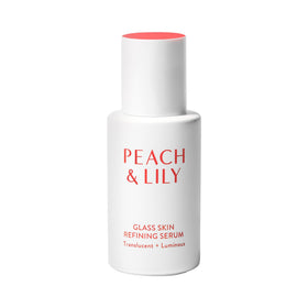 Peach & Lily front packaging showing the serum bottle and label, highlights clean formula benefit